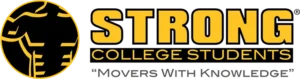Strong College Students Moving of logo